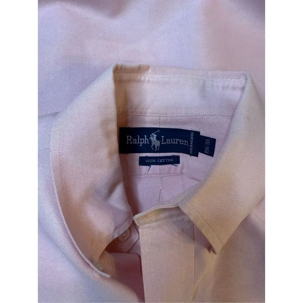Ralph Lauren Pink Button Down Dress Shirt Sz. 15.5/33. Preppy Professional